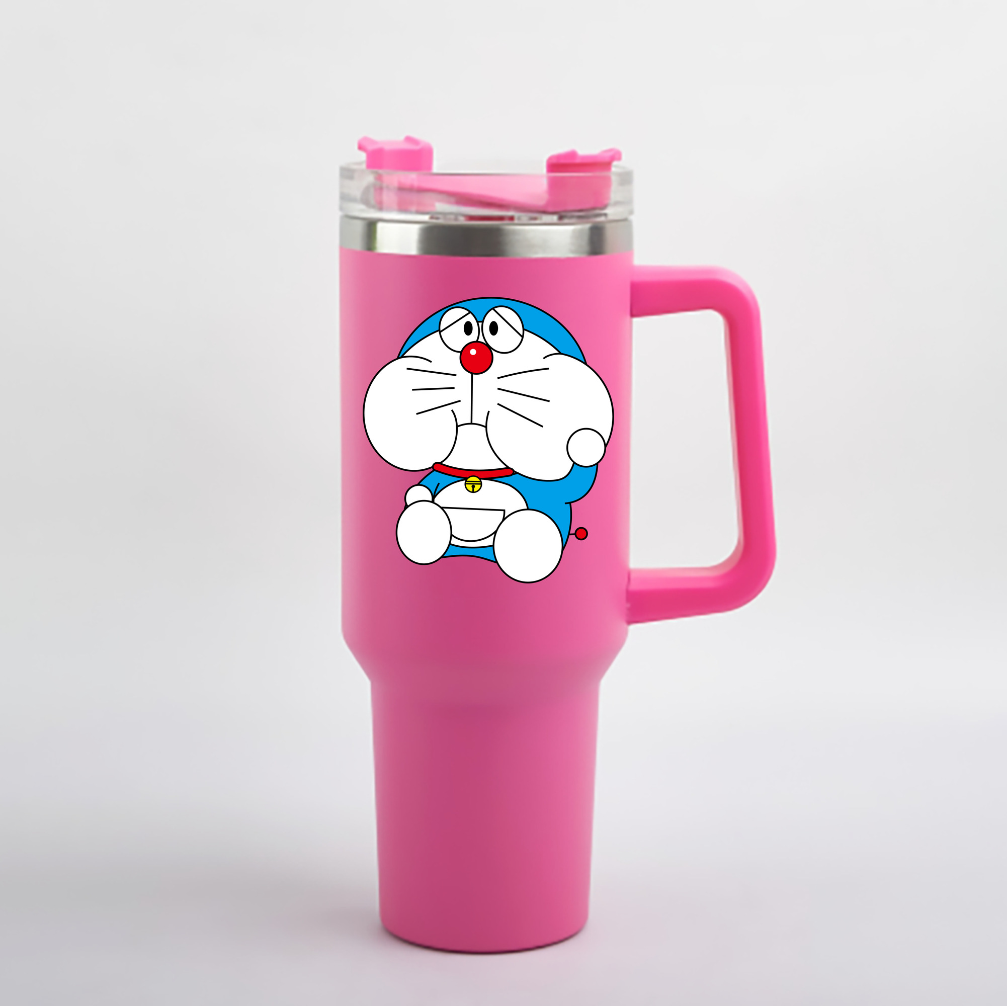 （画像用） ドラえもん Doraemon 1200mL車用タンブラー - クリスタルステッカー（プラスチックストロー付き）